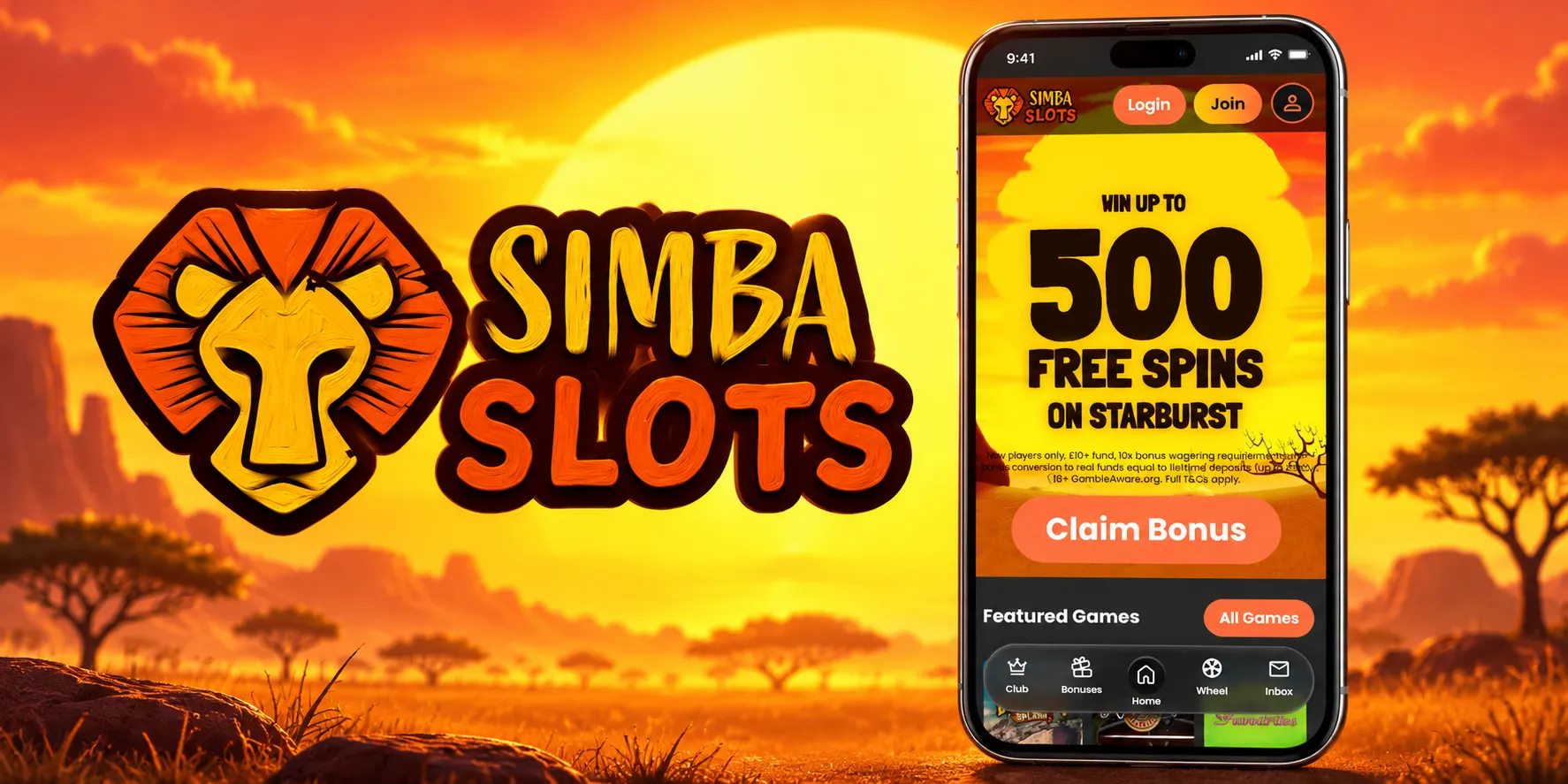 SimbaSlots Casino App Screenshot